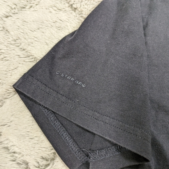 G-Star Raw Polo Shirt Men's L Blue Navy Fenster Short Sleeve Cotton Spellout - Picture 9 of 9